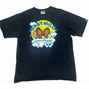 BAPE A Bathing Ape Baby Milo Baby Lisa Tee Black Large Made In Japan Rare Unisex